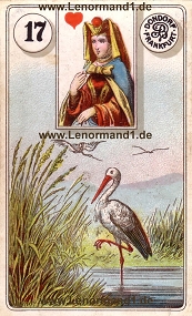 Storch Lenormand Bedeutung antike Dondorf Lenormandkarten