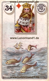 Fische Lenormand Bedeutung antike Dondorf Lenormandkarten